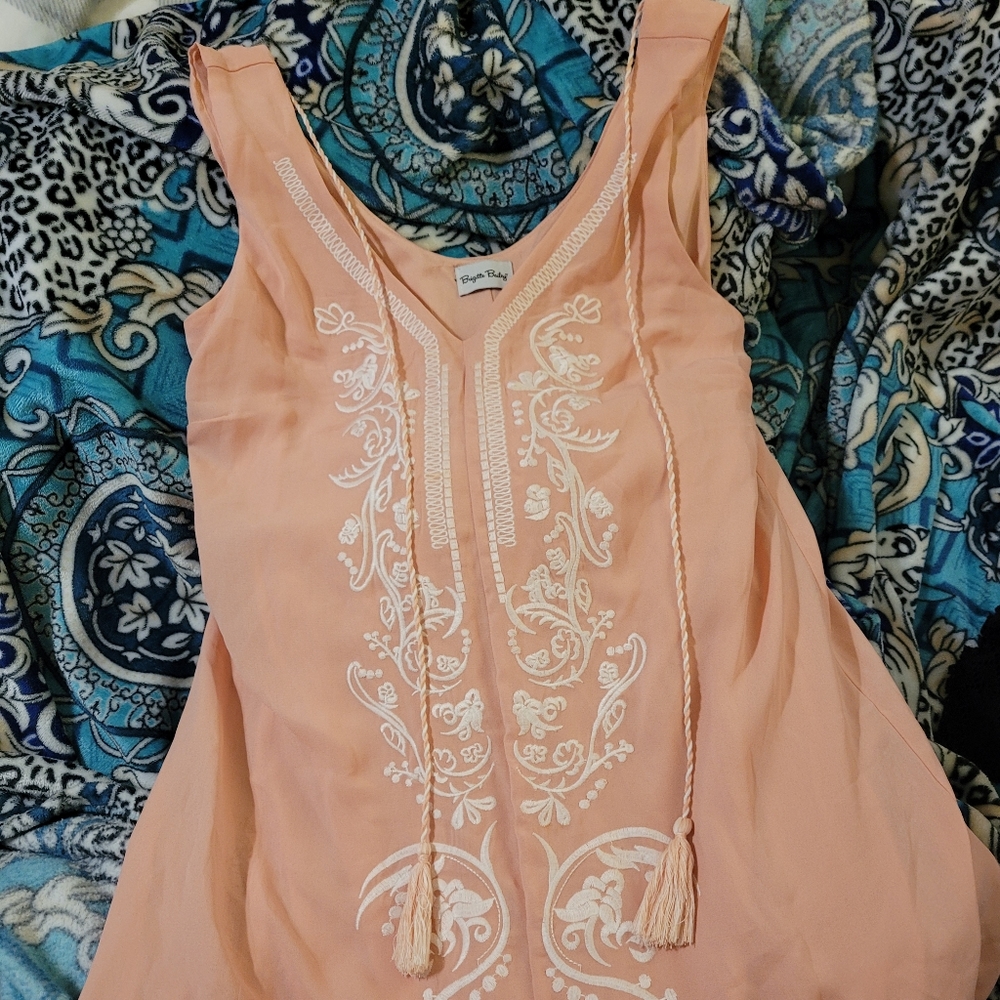 Brigitte Bailey Pink Embellished Sleeveless Dress